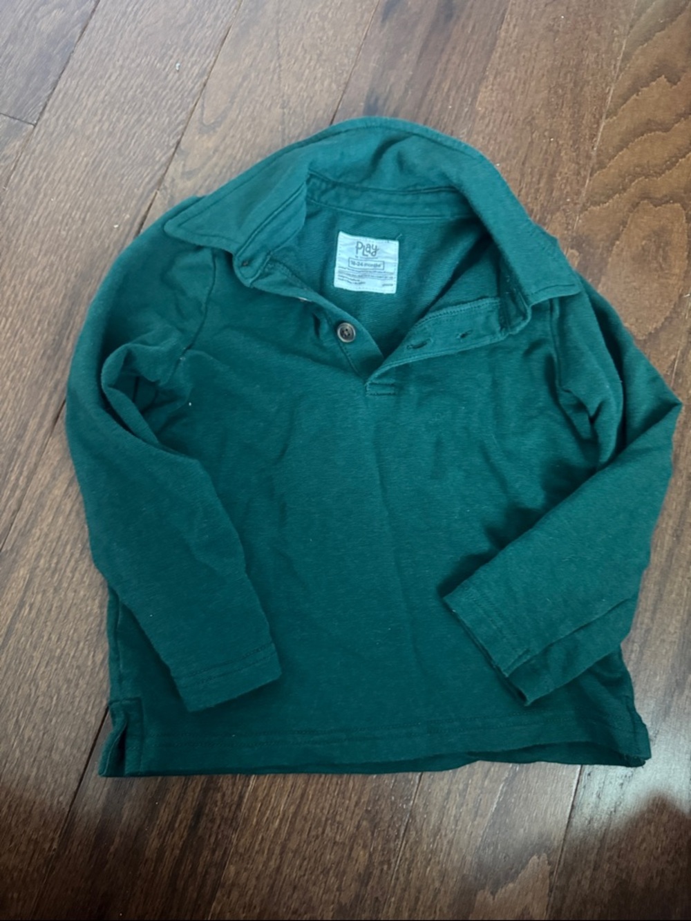 Little Sleepies Dark Teal Long-Sleeve Polo Top